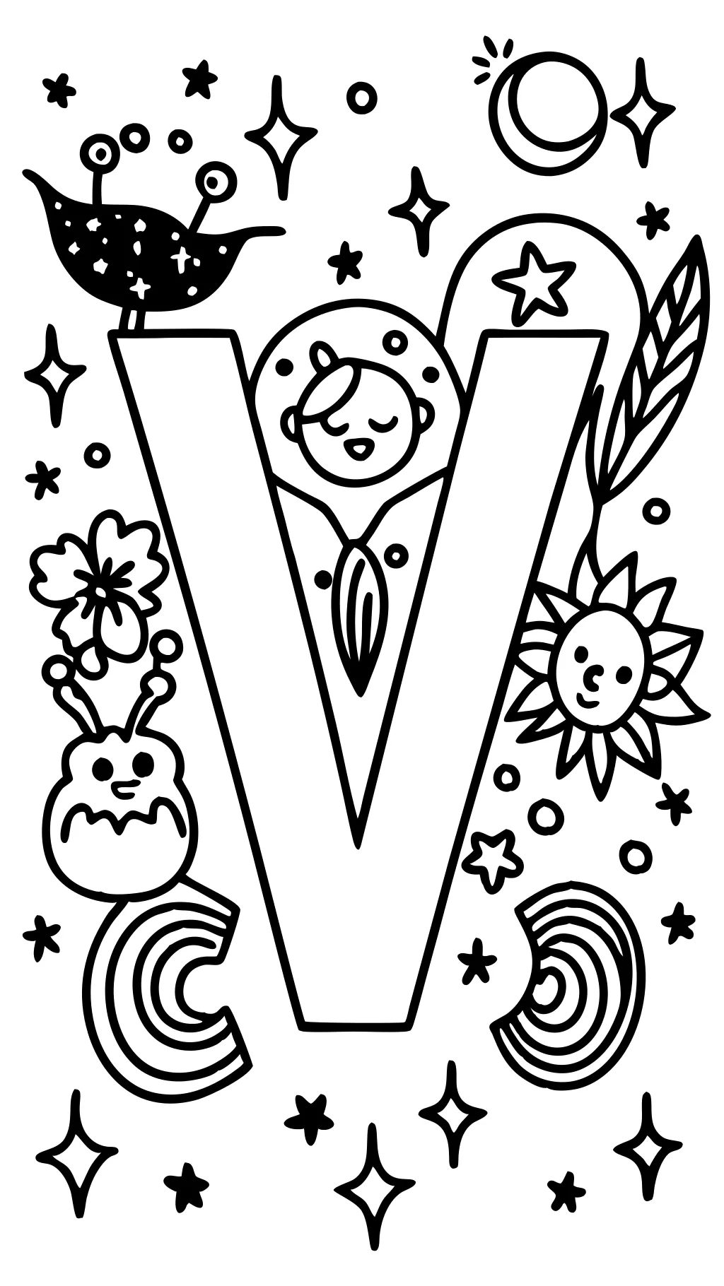 v coloring page